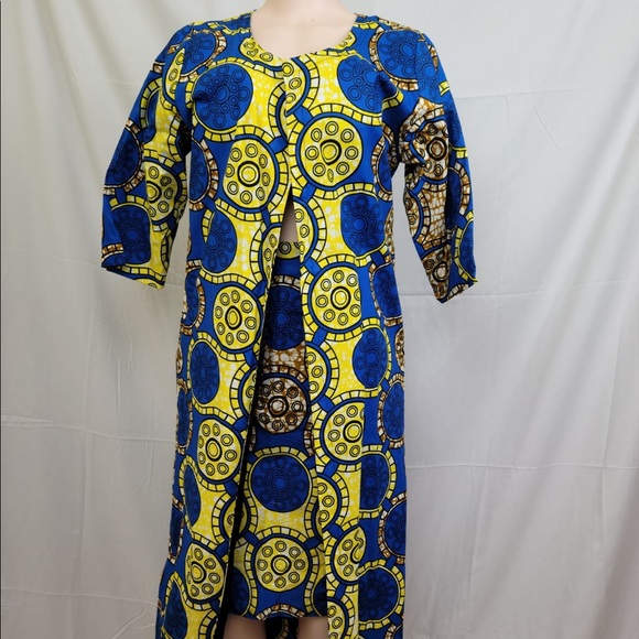 AFRICAN PRINT SKIRT KIMONO SET - Picture 2 of 5